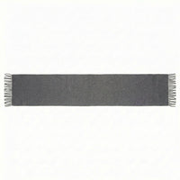 Gray scarf with fringed ends on a white background