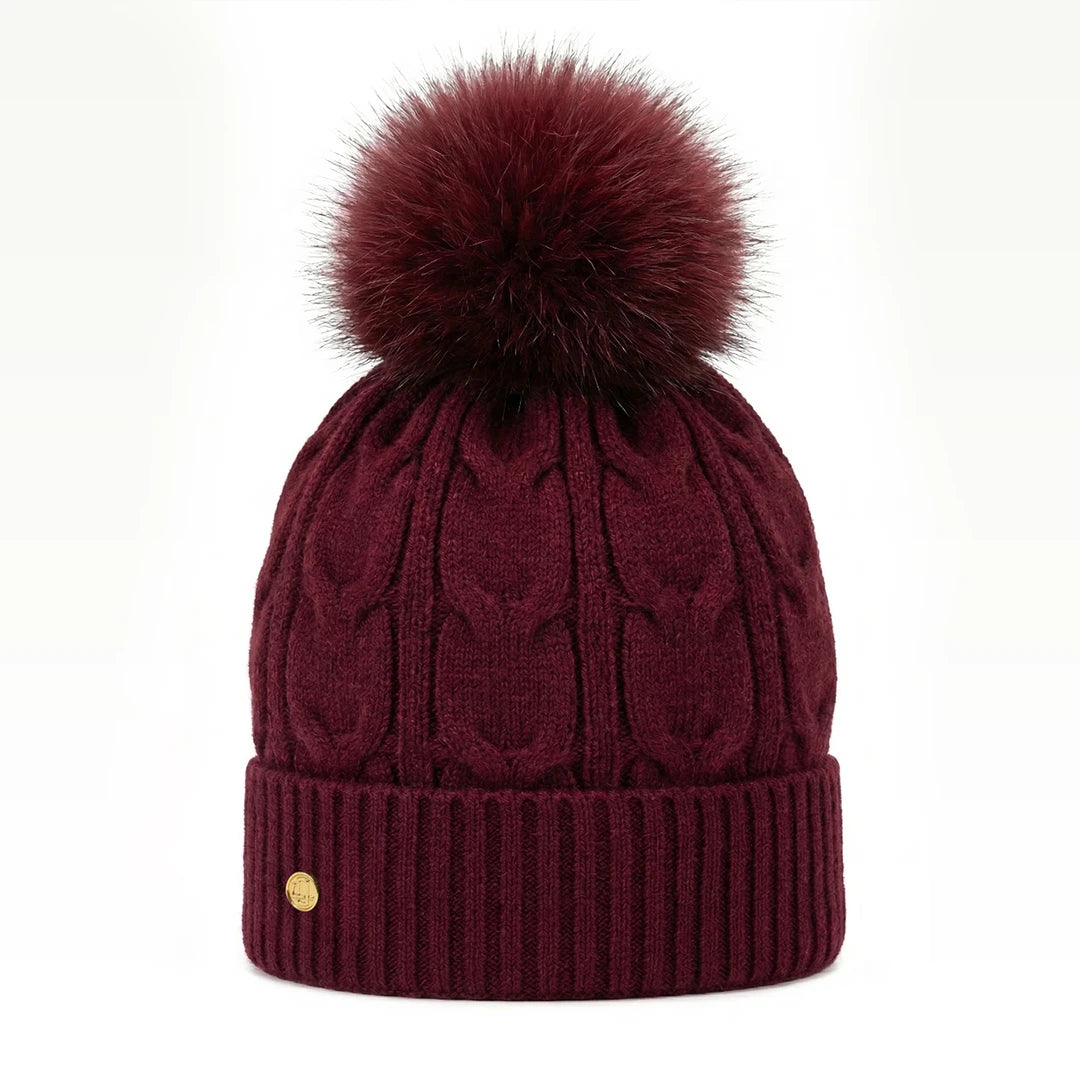 Victoria Classic Cashmere Beanie in Burgundy